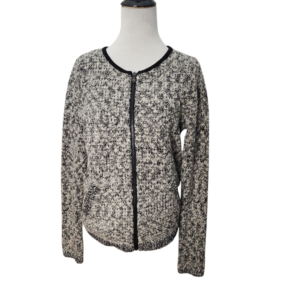 Loft Wool Blend Zip Cardigan Size Medium